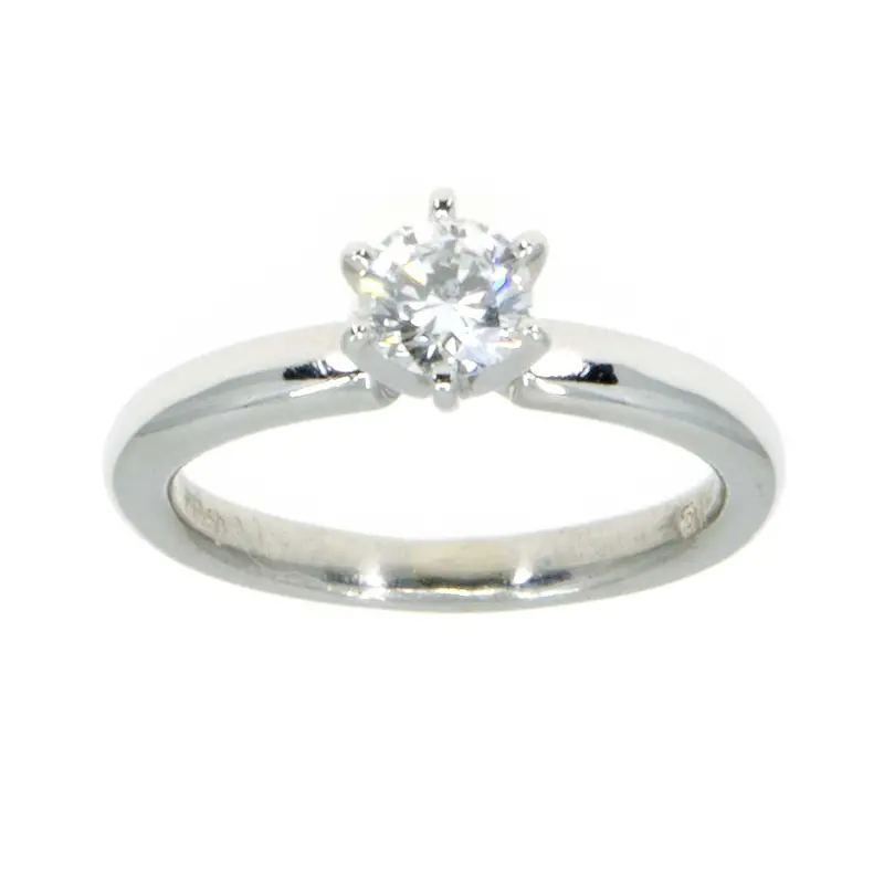 Gia-Certified Platinum Solitaire Engagement Ring – 0.45Ct Round Brilliant Diamond 1