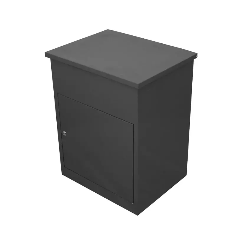 Grey Durable Parcel Drop Box With Secure Hinged Lid 1