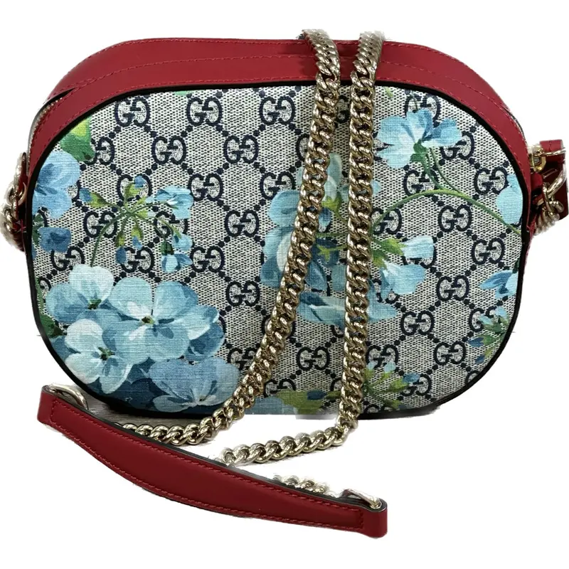 Gucci Blooms Print Crossbody Bag – Red Gg Coated Canvas Mini Style 1