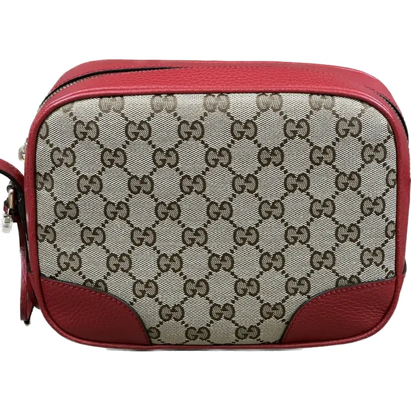 Gucci Bree Red Leather Crossbody Bag – Structured Gg Logo Design 1