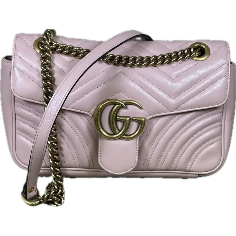 Gucci Double G Marmont Small Shoulder Bag – Soft Pink Leather 1
