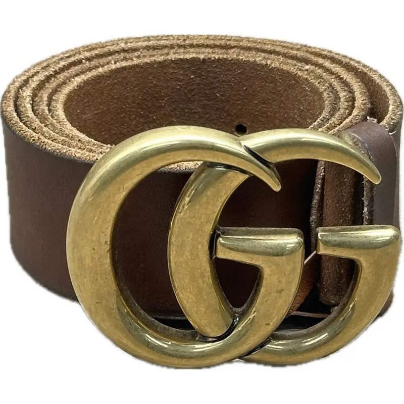 Gucci Gg Marmont Brown Faded Leather Wide Belt 1