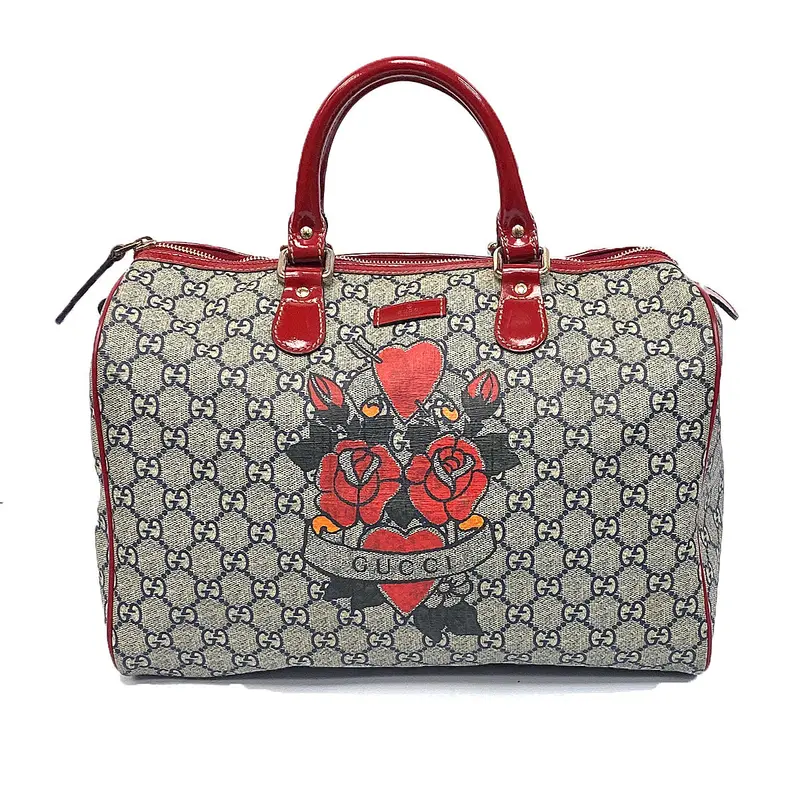 Gucci Gg Print Heart Joy Boston Bag – Medium Size 1