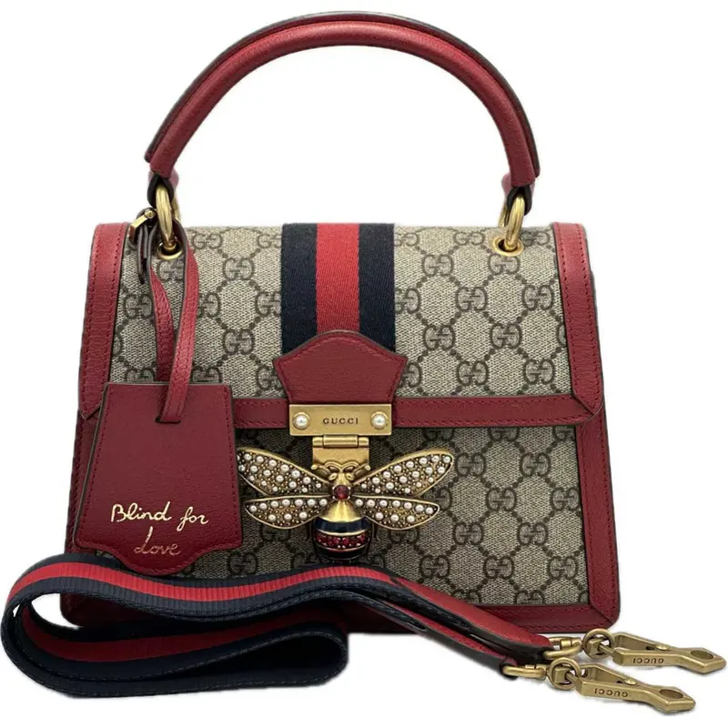 Gucci Gg Queen Margaret Top Handle Bag – Vibrant Red Leather 1