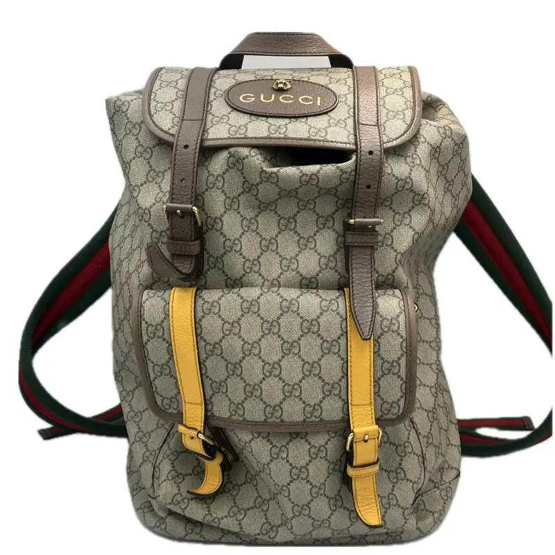 Gucci Gg Supreme Canvas Soft Backpack (Beige) 1