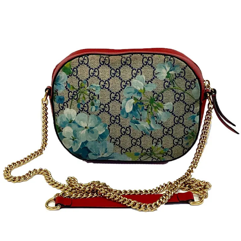 Gucci Gg Supreme Floral Chain Crossbody Bag 1