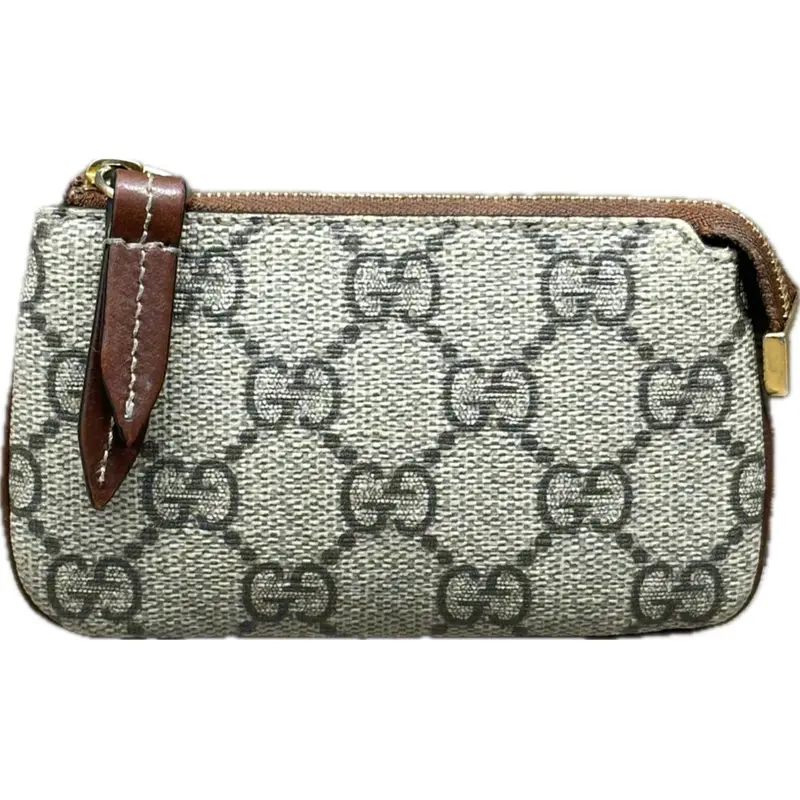 Gucci Gg Supreme Key Holder – Ebony And Beige Coated Canvas 1