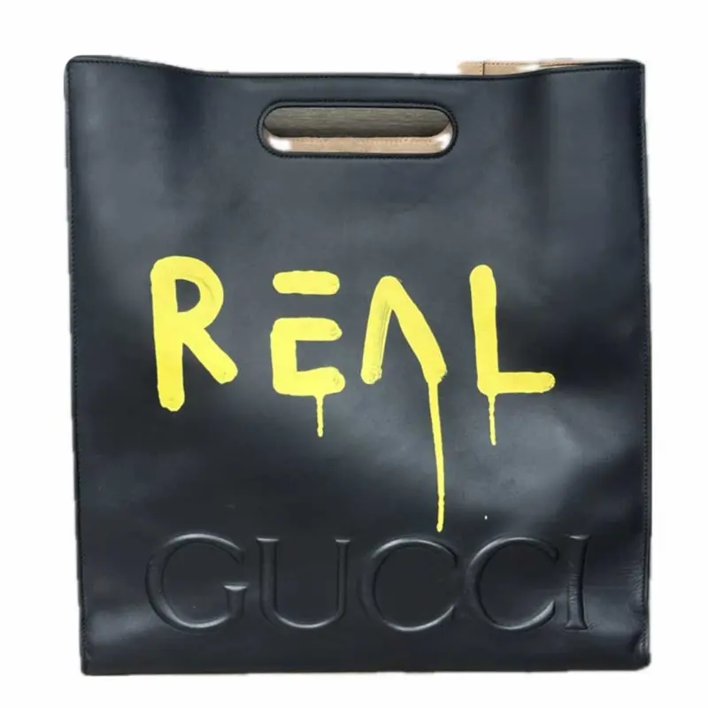 Gucci Ghost Xl Black Canvas Tote Bag 1