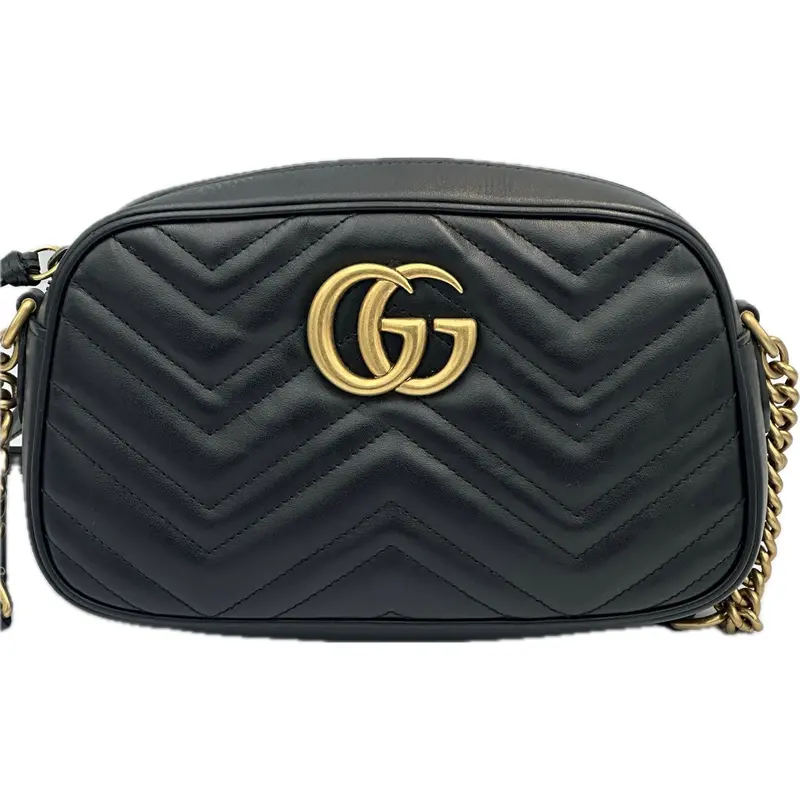 Gucci Marmont Small Camera Bag – Matte Black Lambskin 1