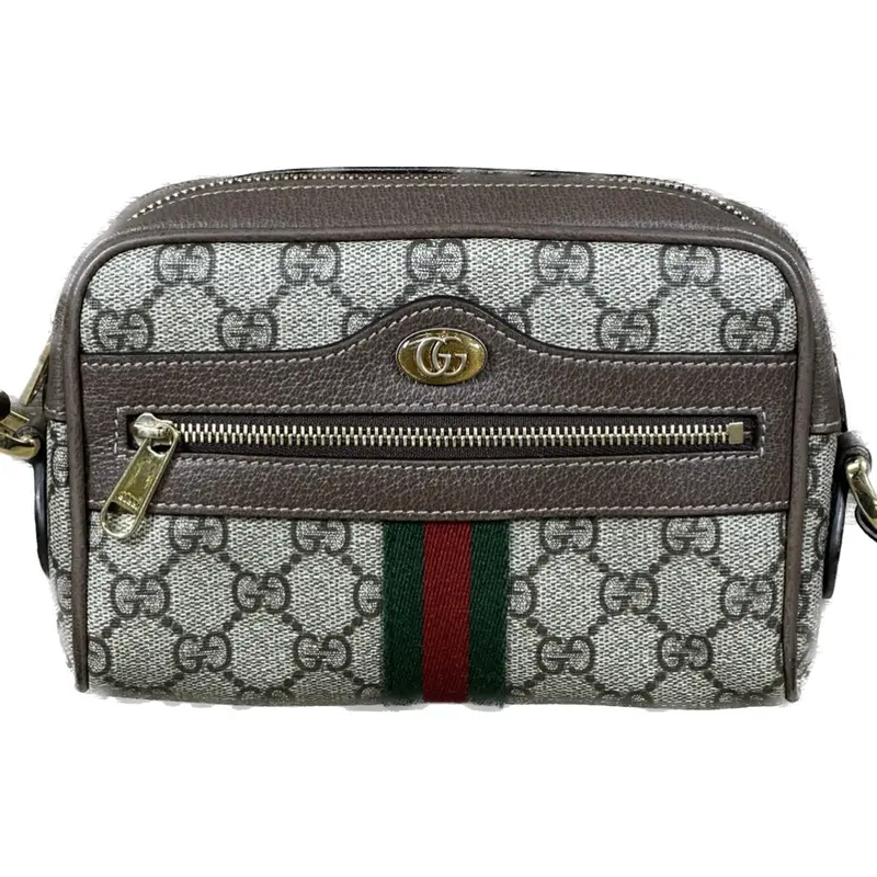 Gucci Ophidia Mini Shoulder Bag – Brown Gg Supreme Canvas With Web Stripe 1