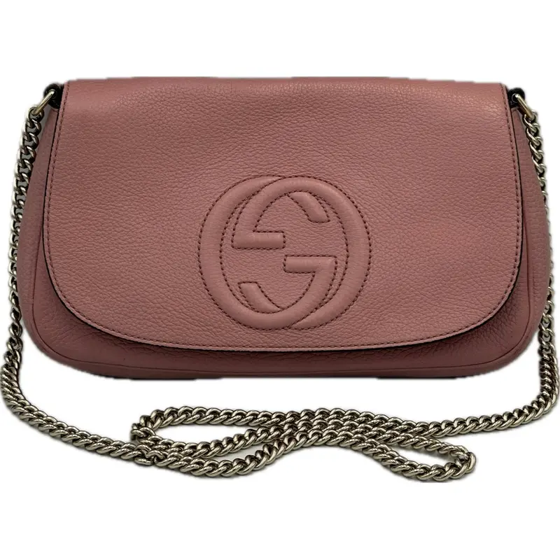 Gucci Soho Medium Crossbody Bag With Chain Strap – Blush Pink 1