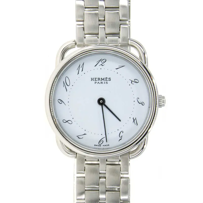 Hermès Arceau Watch With Clean White Dial And Leather Strap 1