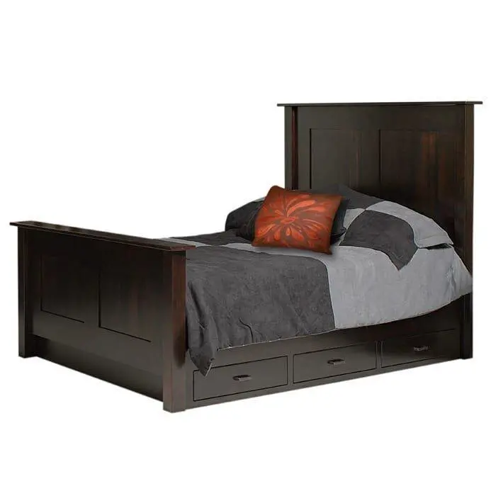 Horizon Amish Platform Bed With Built-In Drawers 1