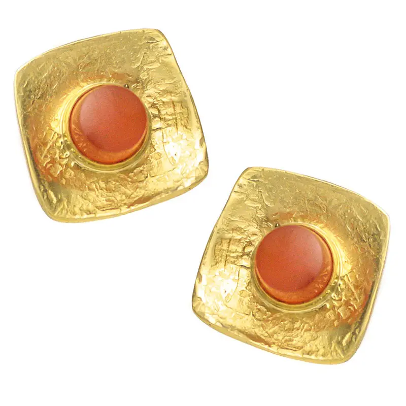 Jeff & Susan Wise Fire Opal And Gold Earrings – Handcrafted Artisan Jewelry 1