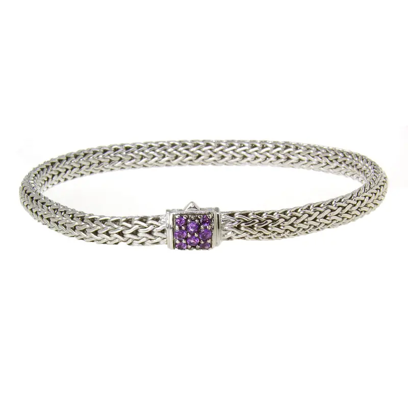 John Hardy Classic Chain Bracelet – Amethyst Accent In Sterling Silver 1