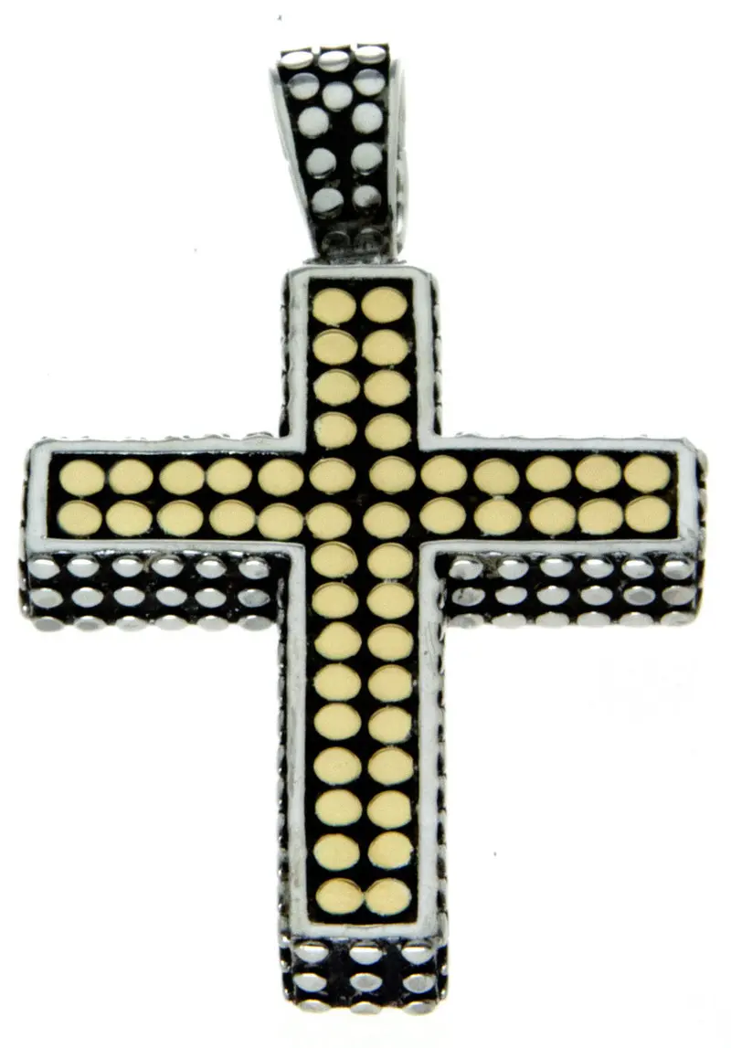 John Hardy Dot Cross Pendant In Sterling Silver And 18K Gold 1