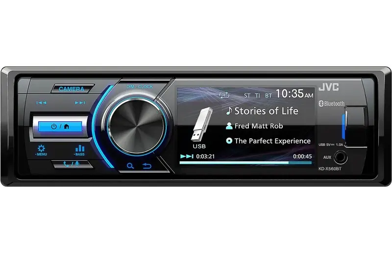 Jvc Kd-X560Bt – Single-Din Bluetooth Head Unit For Powersports, 3-Inch Color Display 1