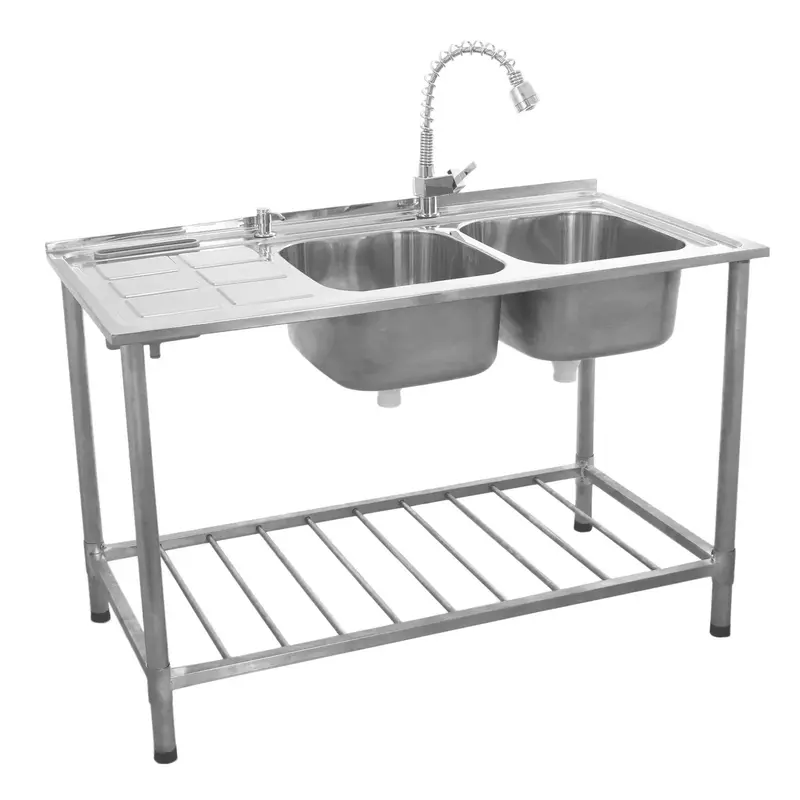 Kukoo Double-Bowl Catering Sink With Left-Hand Drainer 1