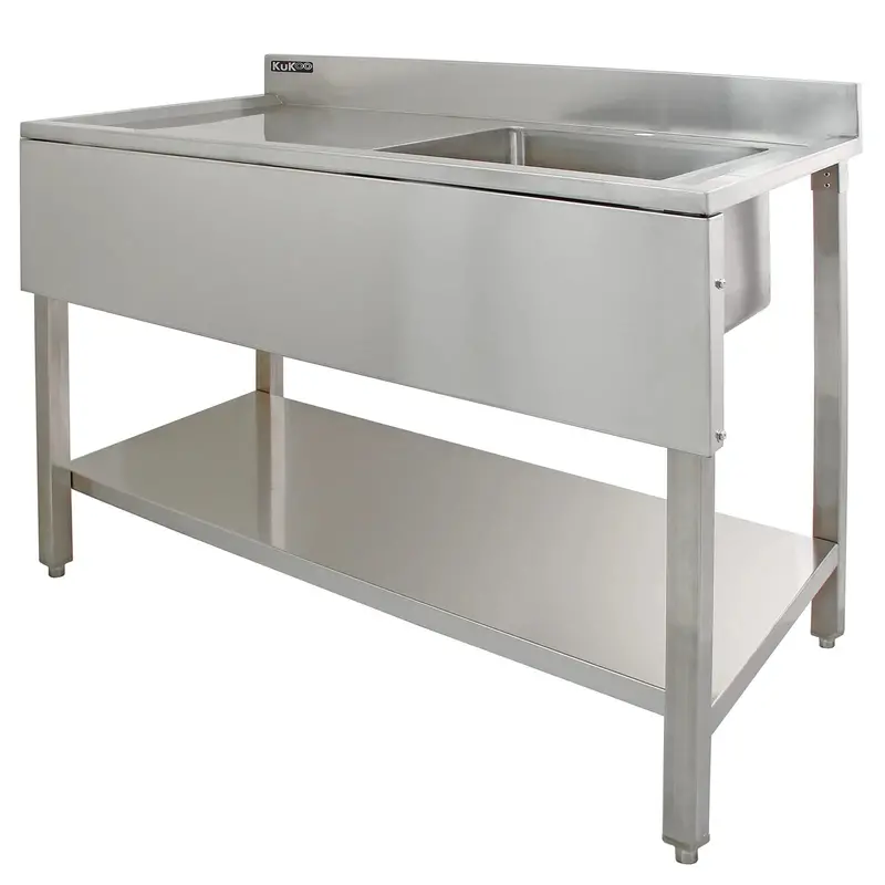 Kukoo Left-Drain Commercial Stainless Steel Sink With Drainboard 1