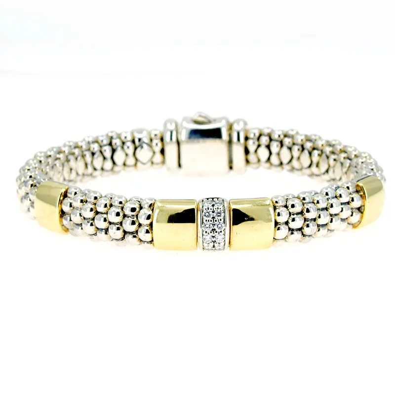 Lagos Caviar Diamond Lux Bracelet – Sparkling Beaded Gold Statement Piece 1