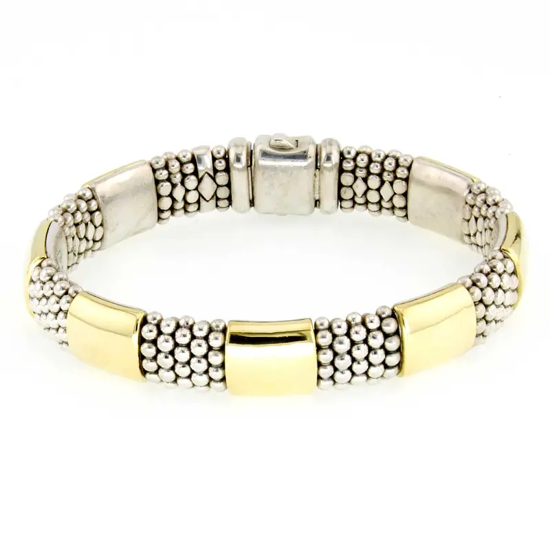 Lagos High Bar Gold Caviar Bracelet – 12Mm Width 1
