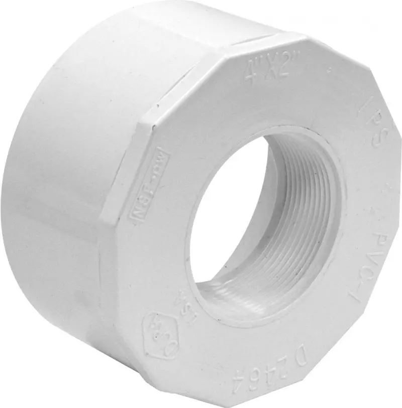 Lesso 4-Inch X 2-Inch Schedule 40 Pvc Reducing Bushing – Spigot To Female Pipe Thread (438-420) 1