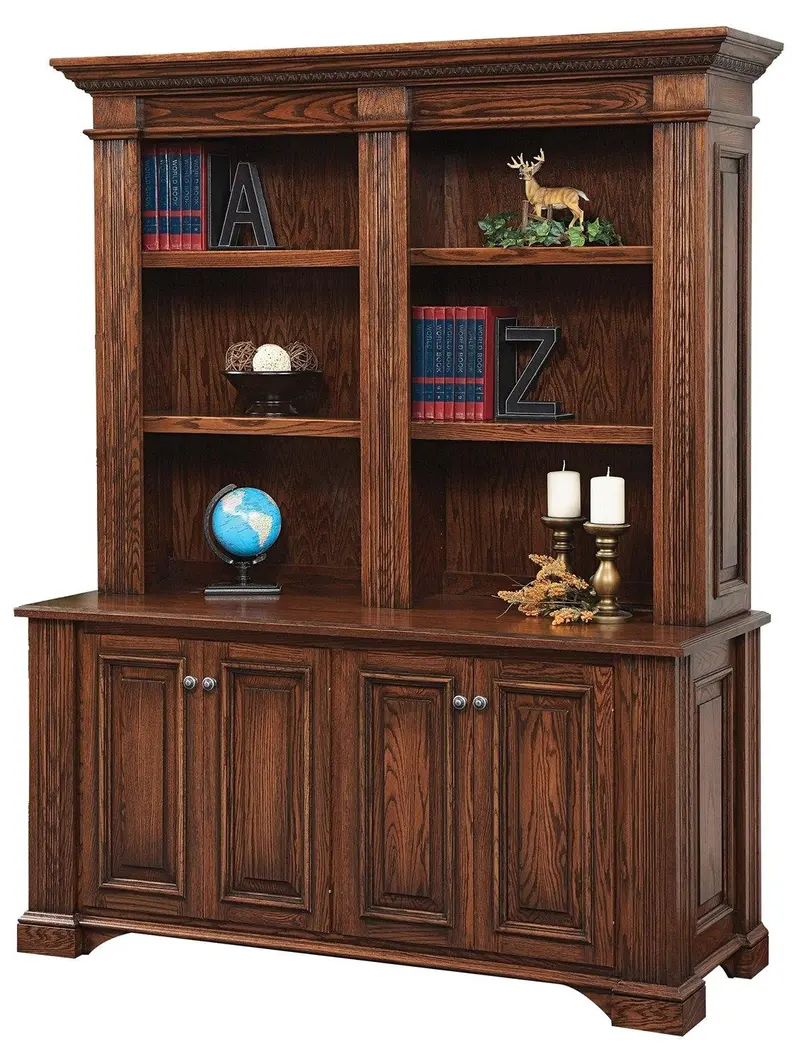 Lincoln Credenza And Hutch Ensemble – Premium Amish Office Storage 1