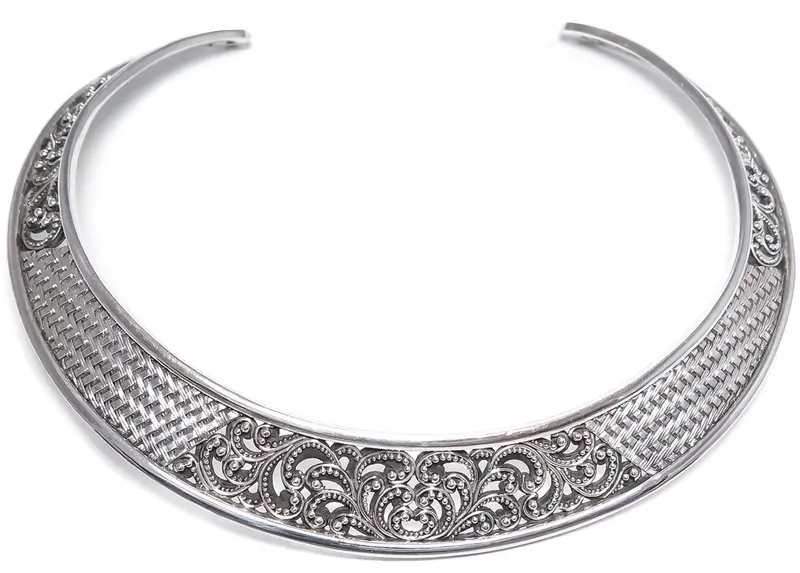 Lois Hill Scroll Caviar Bead Neck Cuff Or Collar 1