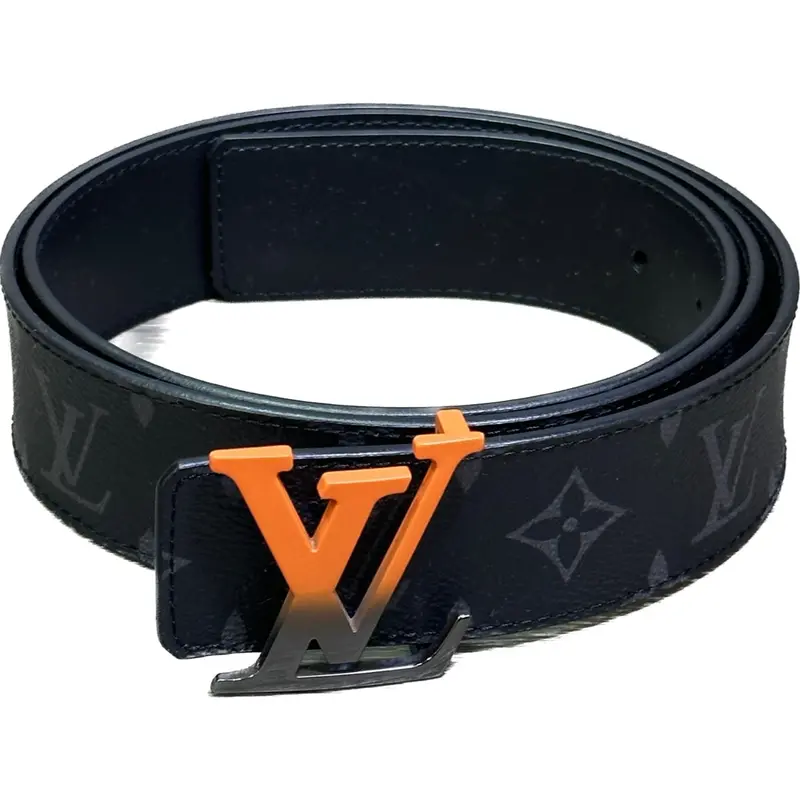 Louis Vuitton Eclipse Monogram Reversible Belt With Spray Initials – Size 40 1