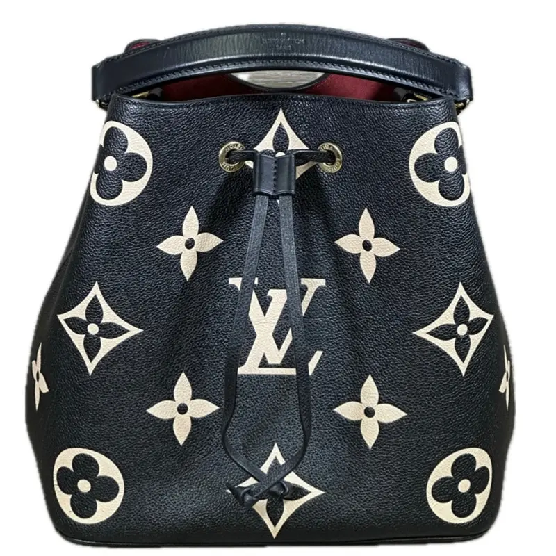 Louis Vuitton Empreinte Neonoe Mm In Black-Beige Leather 1