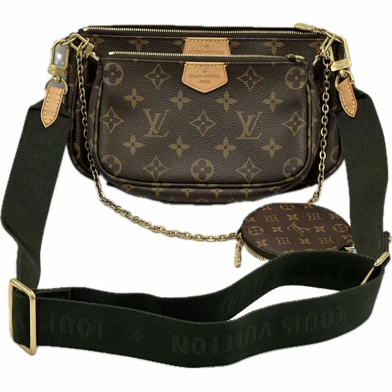 Louis Vuitton Multi Pochette Accessories Set With Green Strap 1