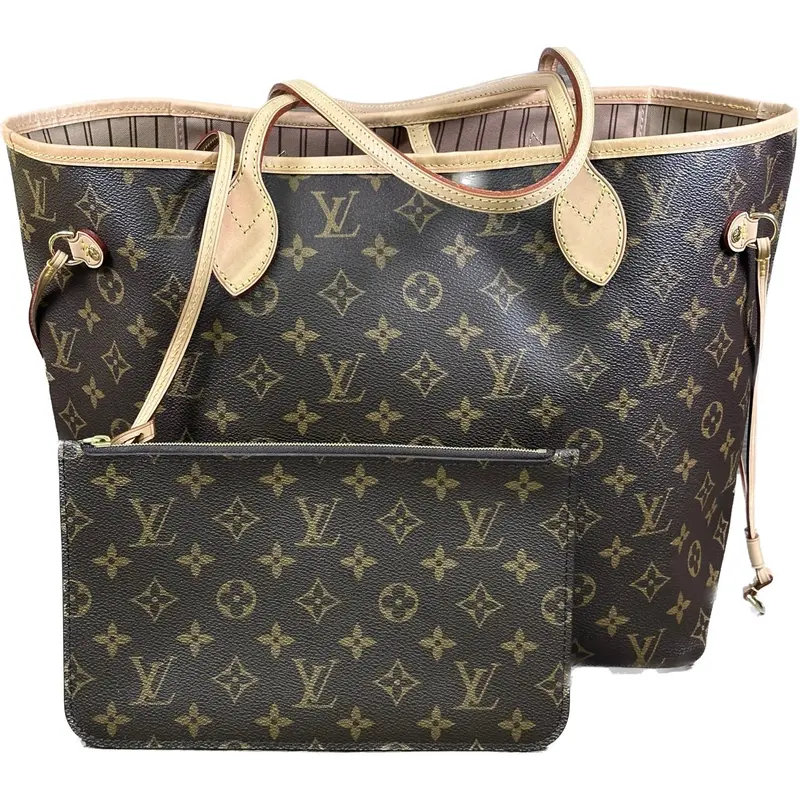 Louis Vuitton Neverfull Tote With Detachable Pochette – Classic Monogram Design 1