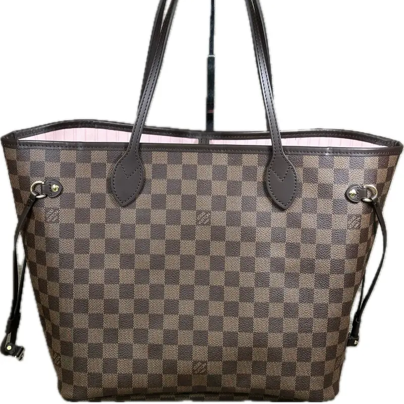 Louis Vuitton Rose Ballerine Damier Ebene Neverfull Mm Tote 1