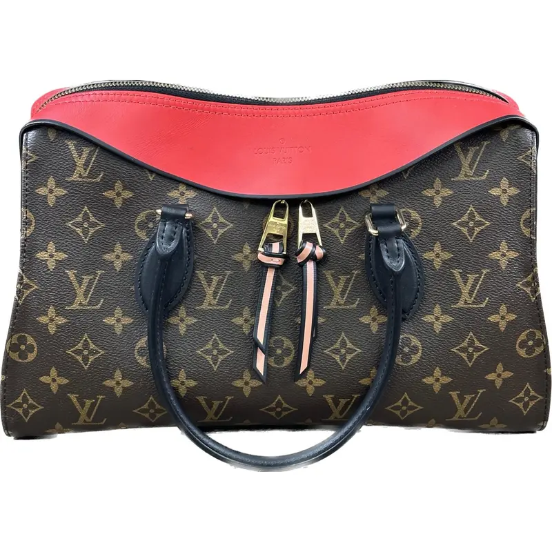 Louis Vuitton Tuileries Handbag – Monogram Canvas With Crimson Leather Trim 1