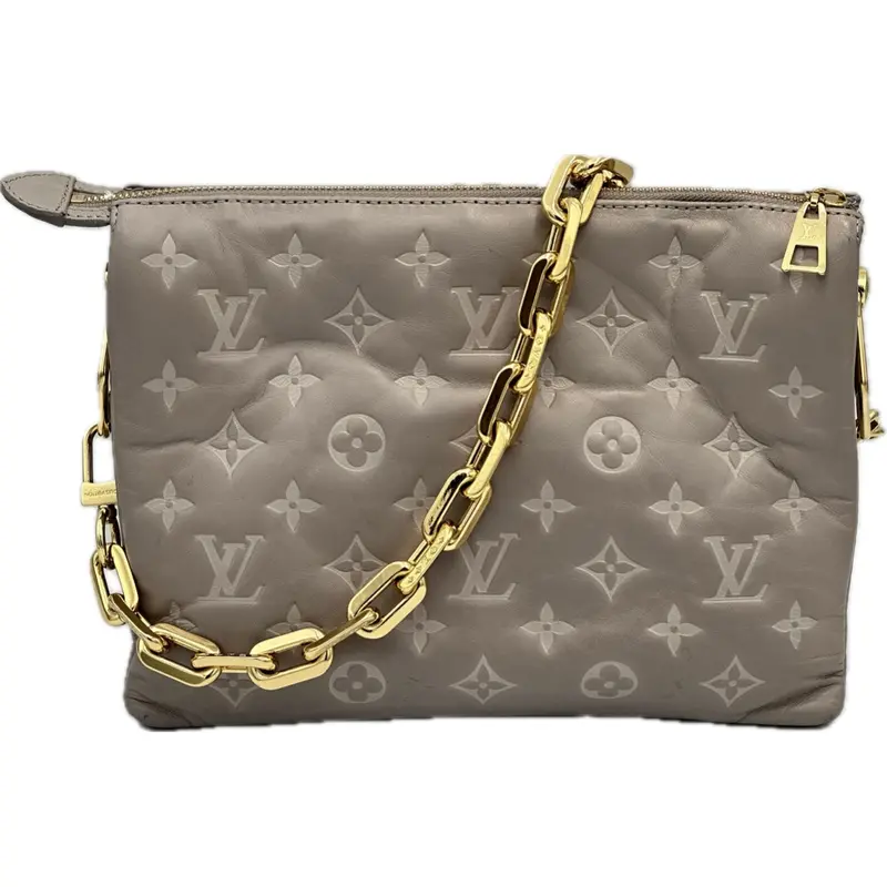 Lv Coussin Pm Shoulder Bag In Grey Monogram-Embossed Canvas 1