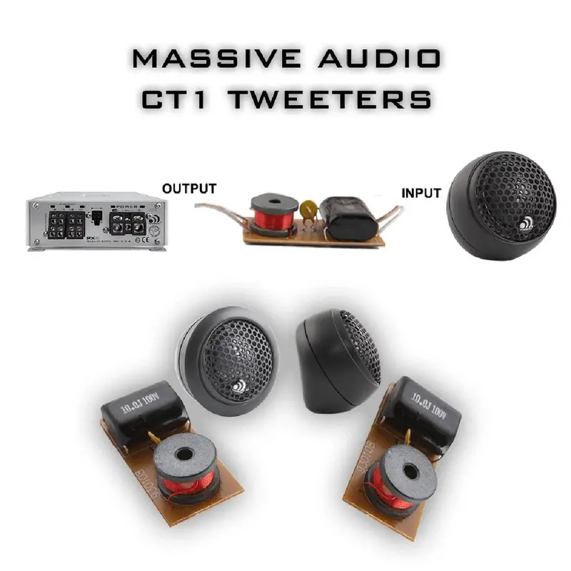Massive Audio Ct1 Silk Dome Tweeter Pair – 1-Inch, 120 Watts 1