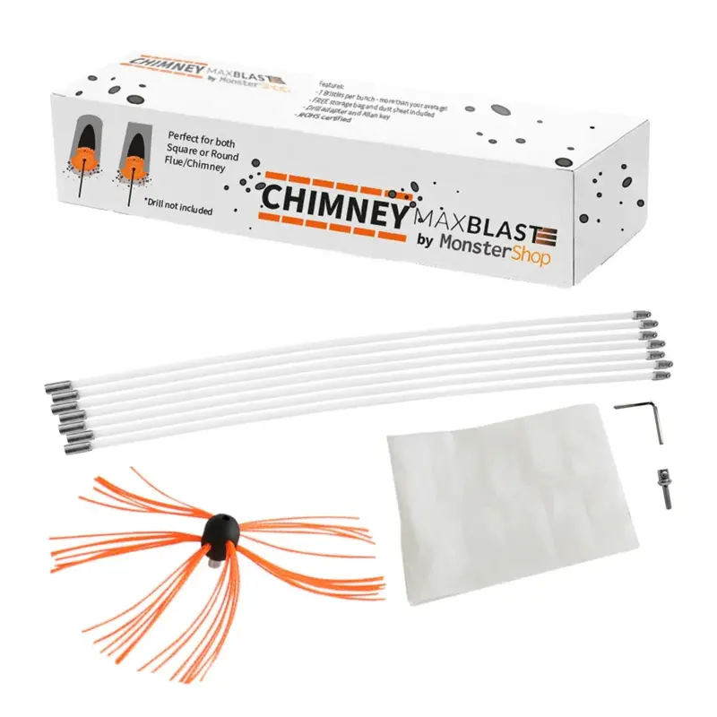 Maxblast 12M Powered Chimney Sweep Kit – Commercial-Grade Rod Bundle 1