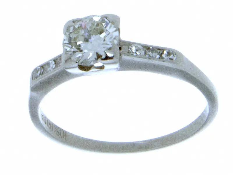 Mid-Century 1950S Platinum Engagement Ring With A Sparkling Diamond 1