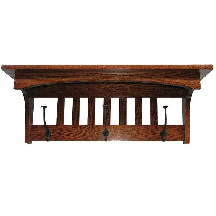 Mission Captain Shelf With Functional Wall-Mount Hooks 1