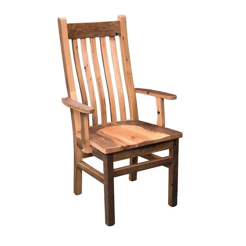 Mission-Style Amish Armchair Built From Reclaimed Timber 1