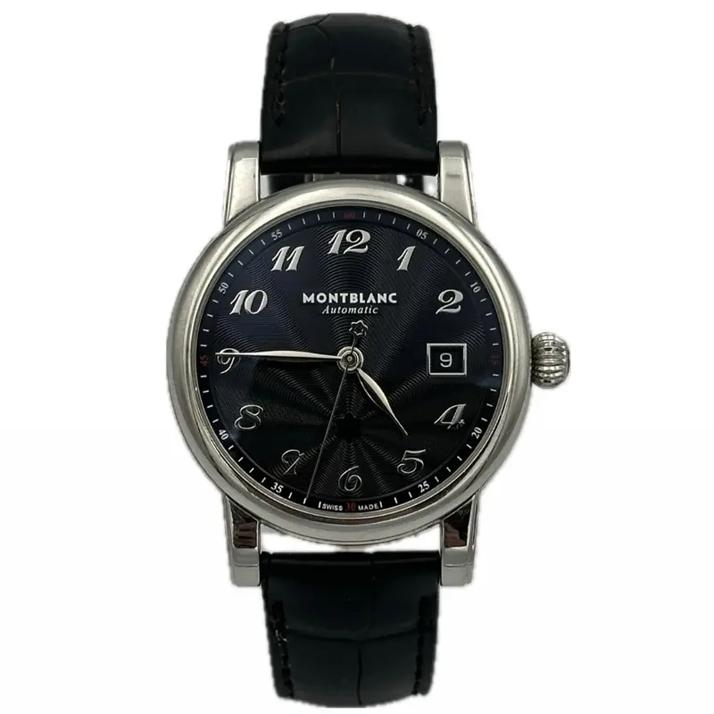 Montblanc Star Date Automatic – Black Dial With Black Leather Strap 1