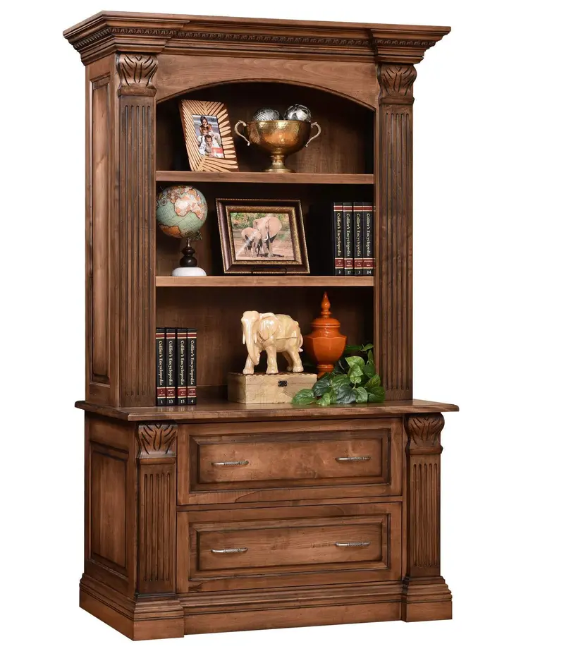 Montereau Contemporary Lateral File With Hutch – Solid Wood Amish Build 1