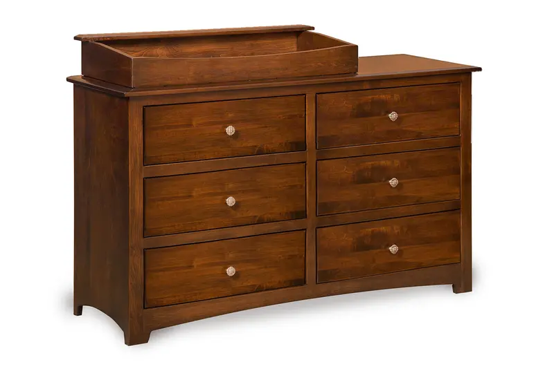 Monterey Six-Drawer Amish Dresser Featuring Box Top 1
