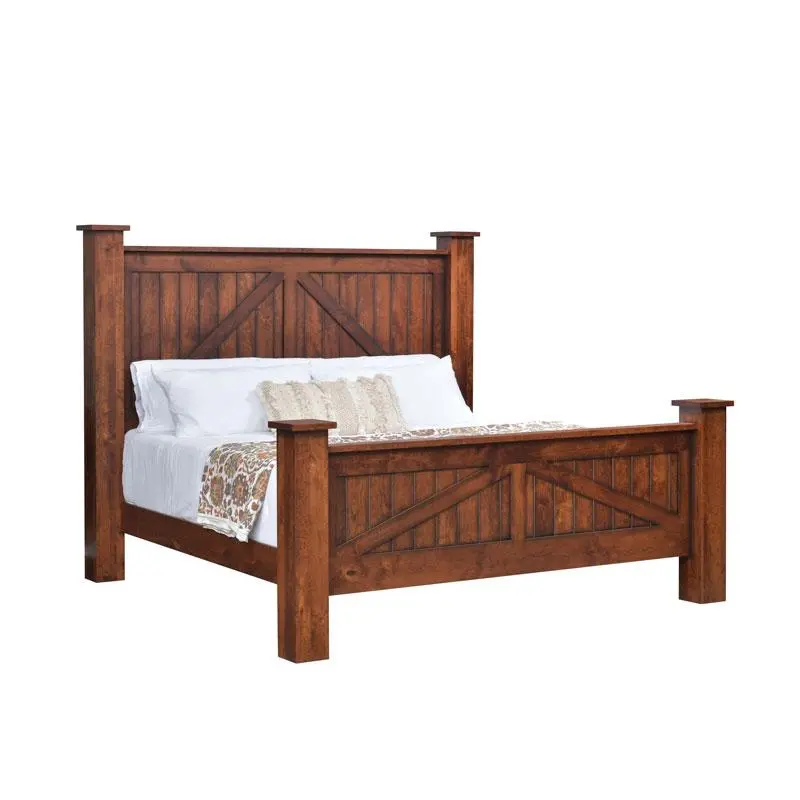 Mountain Lodge Amish Post Bed – Rustic Timber Frame 1