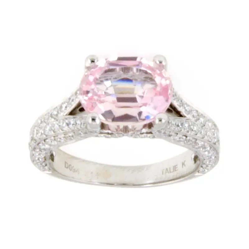 Natalie K Pink Sapphire And Diamond Engagement Ring – 3.93 Carats 1