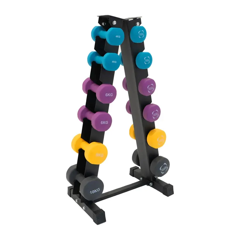 Neoprene Dumbbell Set With Wall-Mount Or Floor Stand Rack 1