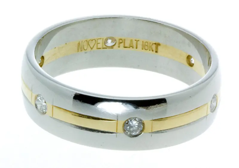 Novell Two-Tone Platinum And 18K Gold Wedding Band 1
