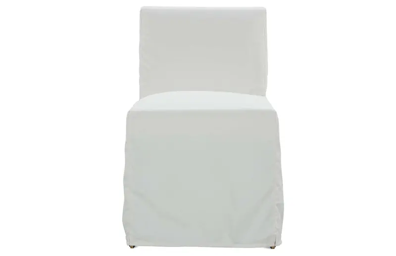 Odessa Slipcover Armless Dining Chair With Casters 1