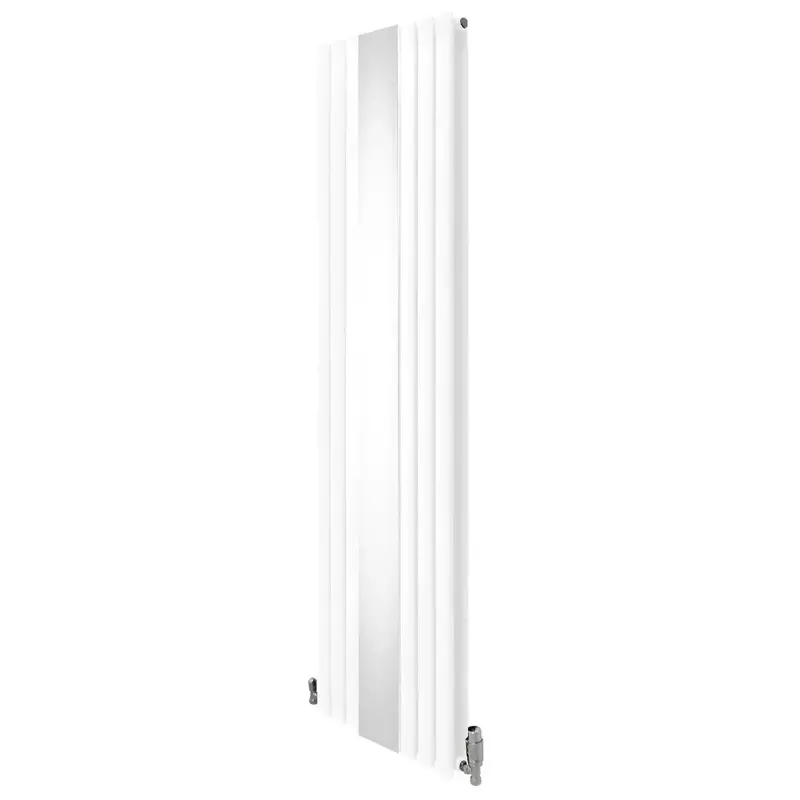 Oval Mirror-Effect Radiator With Valves – 1800Mm X 500Mm (Pure White) 1