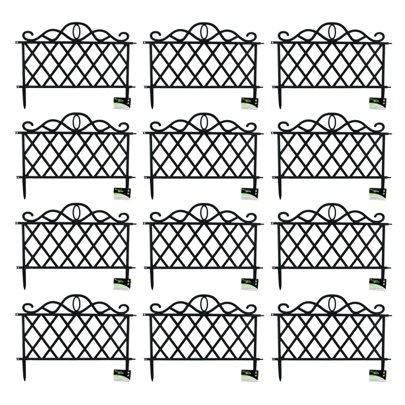 Pack Of 12 × 27Cm Black Plastic Landscape Edging Strips For Clean Garden Boundaries 1